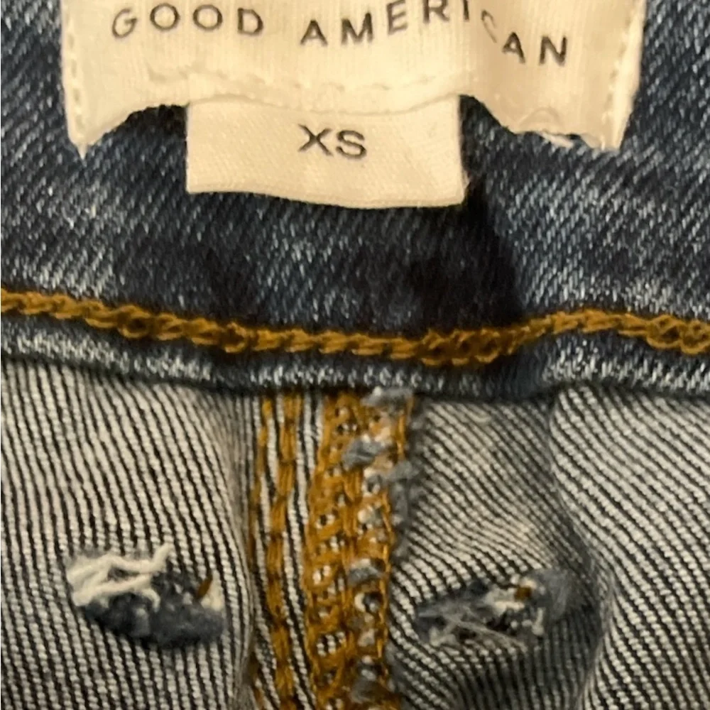 Good American Jeans XS High Rise Skinny Fit Medium Wash NWOT - Picture 2 of 8